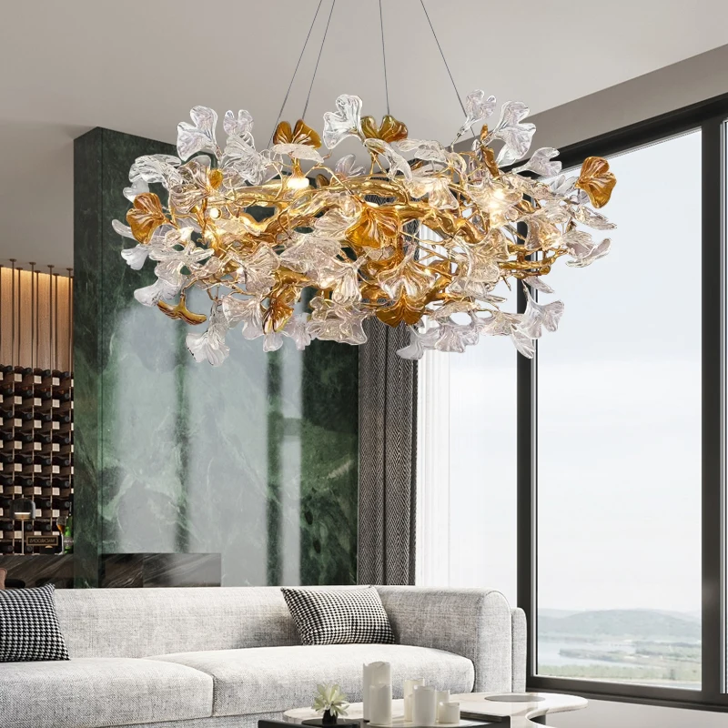 

Modern luxury villa branch living room chandelier duplex designer restaurant island decorative lighting