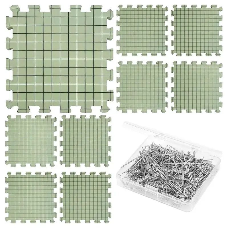 

Blocking Board For Crocheting 9PCS Extra Thick Blocking Board With 50 T-Pins Crochet Needlework Supplies Blocking Board For