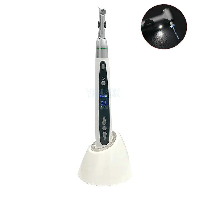 Dental Endo Motor With 2pcs Led Light Wireless Endomotor 161 Reduction Contra Angle 9 Programs