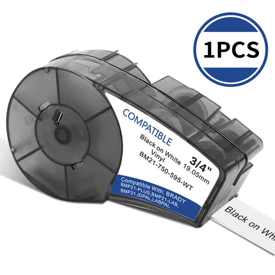 1PK Compatible with BMP21-plus M21-750-595-WT 3/4 Vinyl Label 
