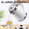 Household 2L Large Capacity Electric Kettle 304 Stainless Steel Double Layer Protection Quick Boiling Water Kettle 2