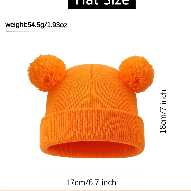 Baby Hat Set Autumn Winter Knitted Hats With Pom Kids