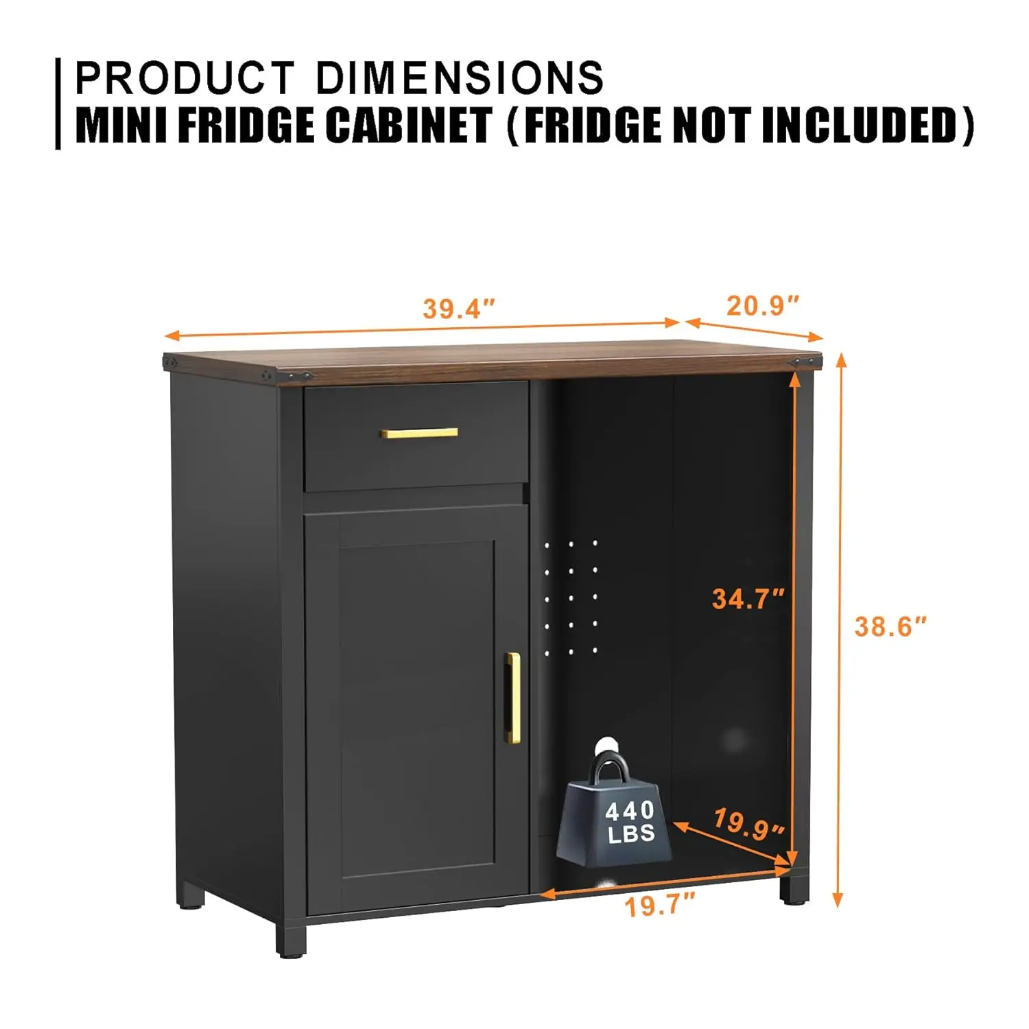 Mini Fridge Cabinet with Storage 2