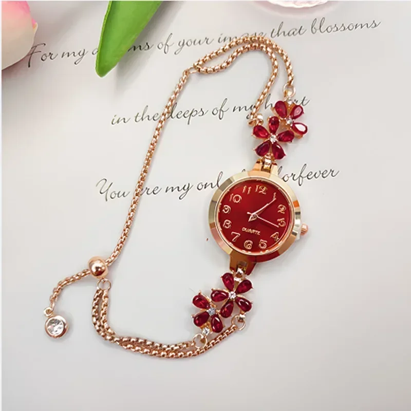 Women's Quartz Bracelet Watch Waterproof Violet Crystal