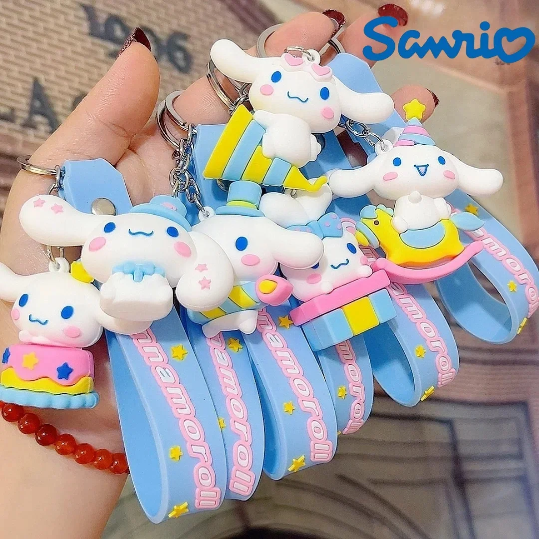 

Sanrio Cinnamoroll Keychain Action Anime Figures Cinnamoroll Keychain Cute Cartoon Doll Toys Car Key Ring Pendant Children Gifts