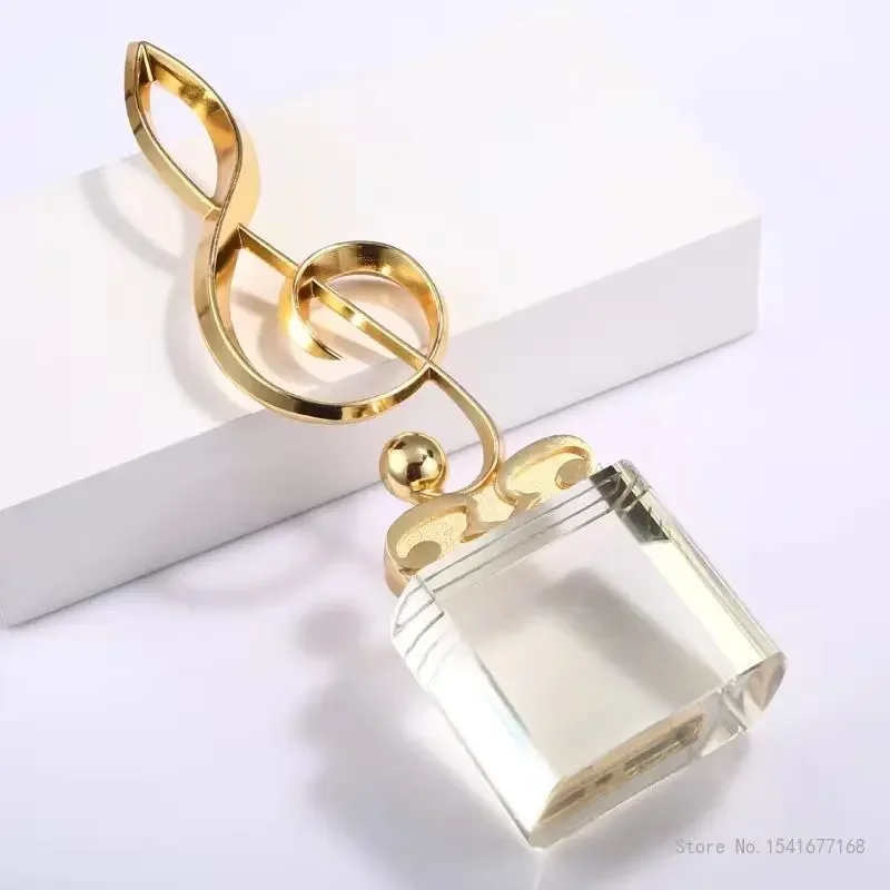 Customized Music Notation Crystal Trophy Lettering Medal Excellent Singer, Speech, Competition, Award, Gold, Silver, Copper, 1Pc