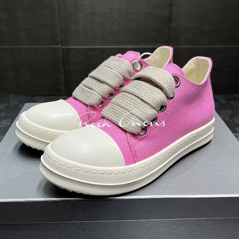

Owens Series Canvas Shoes Ladies Autumn New Thick Shoelace Design Non-slip Casual Shoes Round Head Thick Bottom Lovers Loafers