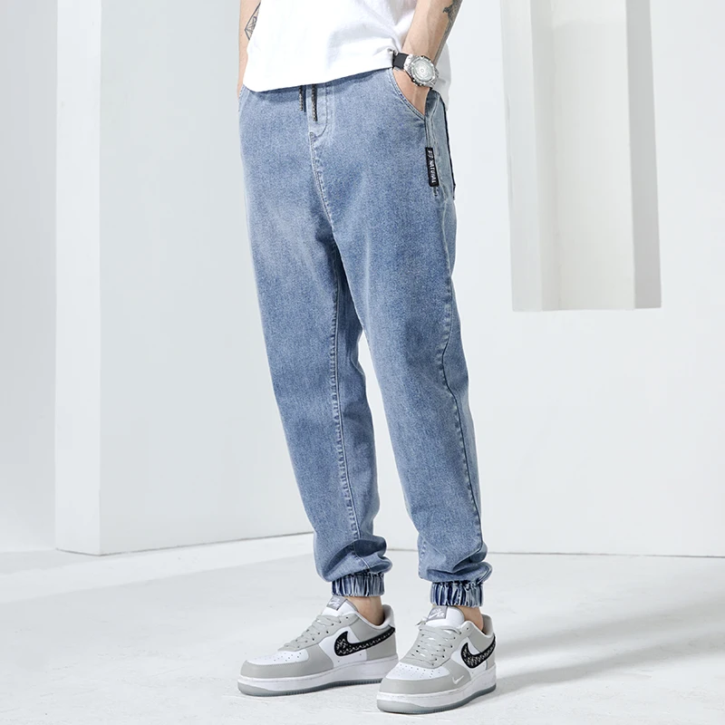 

Men's Denim Joggers Casual Jeans Loose Comfortable Big Pockets Harem Pants Little Feet Fashion Sweatpants Male Trousers