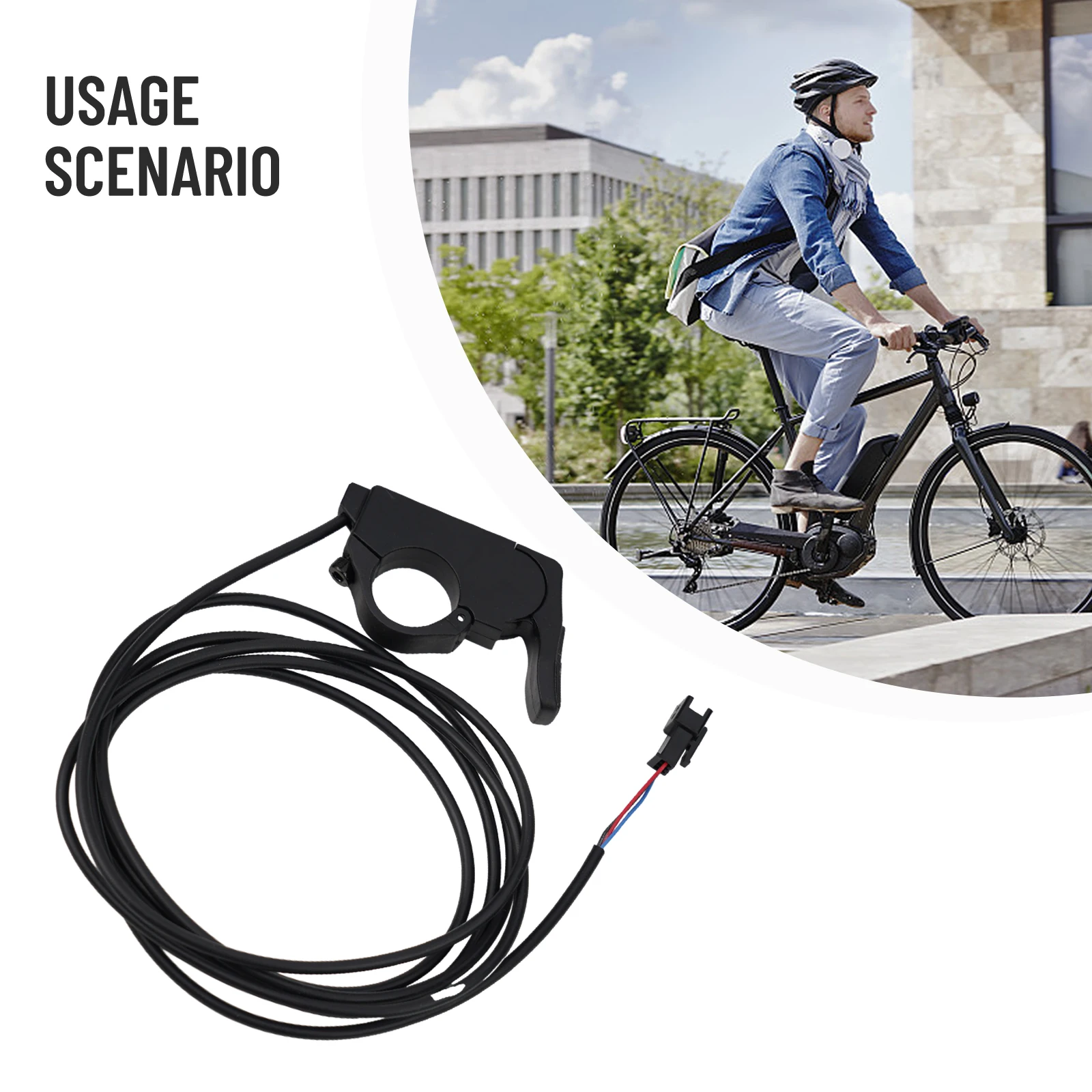 

E-Bikes Ergonomic Thumb Throttle Adaptable Speed Control No Handle Removal Required 3-pin Connector Electric Bike Accessories