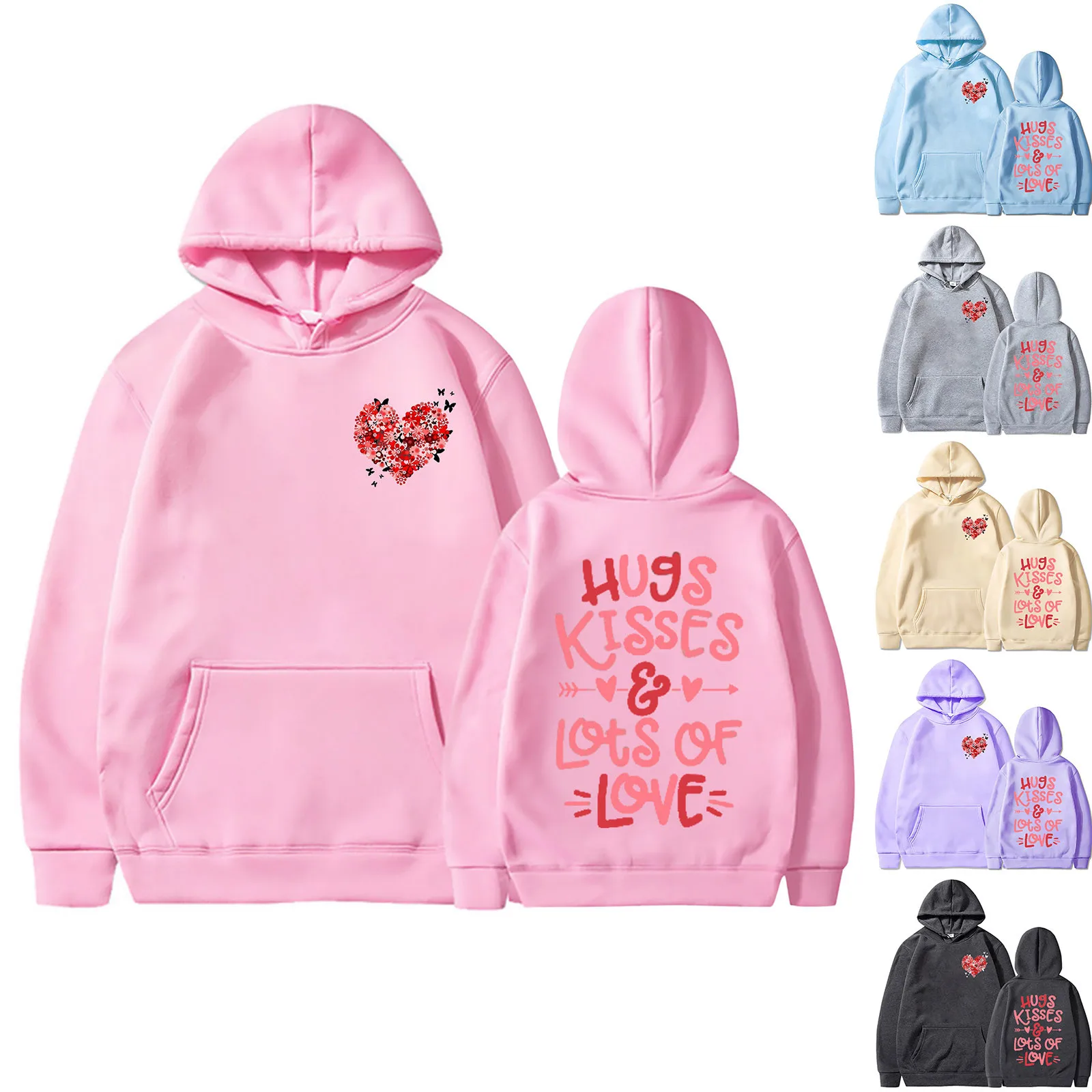 

Lightweight Hoodie Women's Casual Love Heart Letter Print Hooded Long Sleeve Sweatshirt For Cropped Quarter Zip Pullover Women
