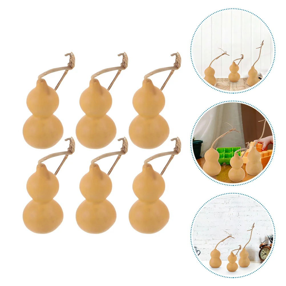 

6pcs Decorative Gourd Desktop Gourd Craft Gourd Statue Home Desktop Decor
