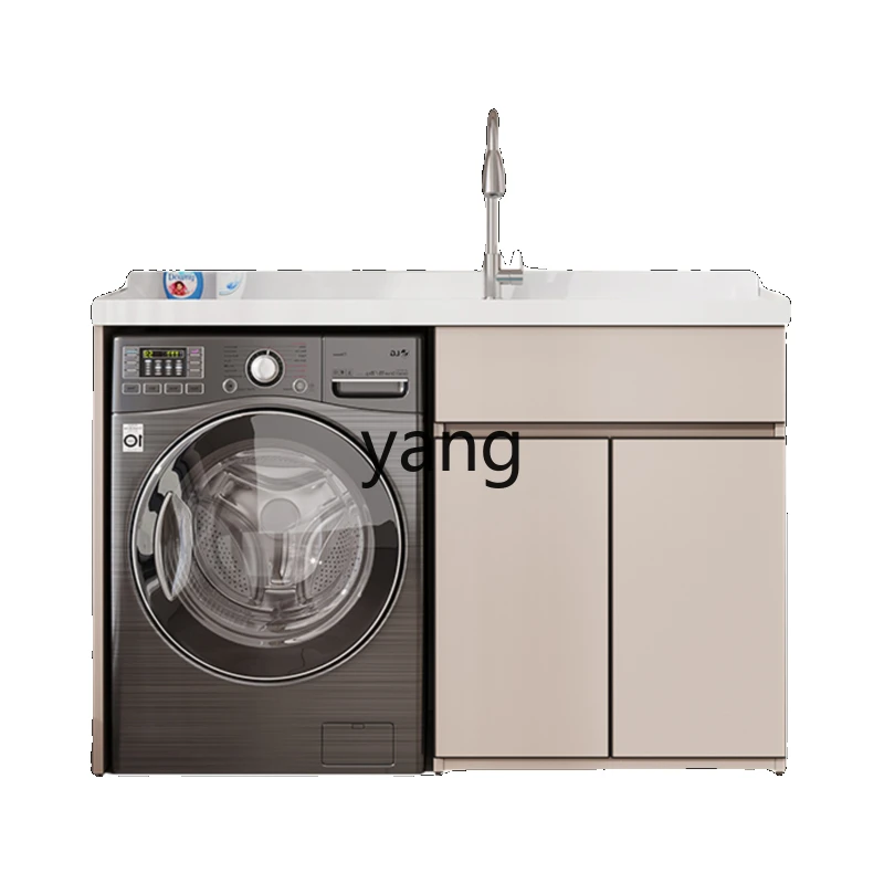 

CX Balcony Washing Machine Cabinet Solid Wood Balcony Integrated Assembled Cabinet with Washboard Inter-Platform Basin
