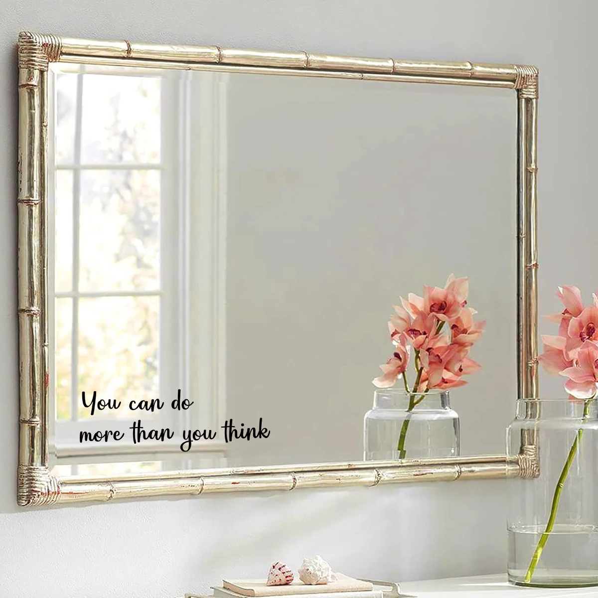 1pcs Inspirational Encouraging Quotes PVC Mirror Stickers for Bedroom Decoration Home Removable Wall Decals Living Room Decor