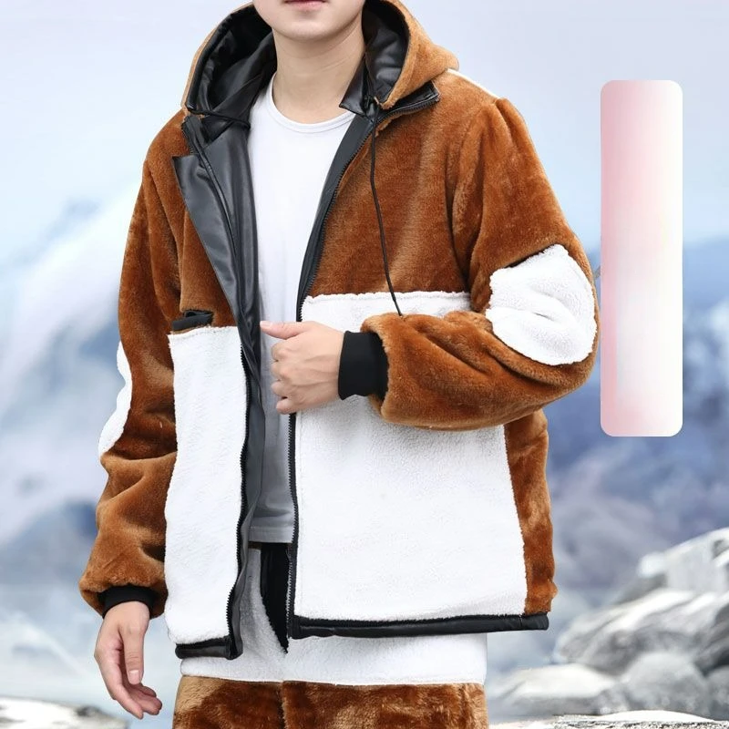 2023 Autumn and Winter Single Dad Jacket Coat Women Fleece-Lined Thickened Leather Pants Suit Leather Coat