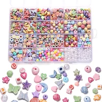 Mélange de perles intercalaires en acrylique pour filles, 780 pièces/boîte, avec perles 216.239., ensemble de perles de bricolage pour bracelet de bateau chia, kits exécutifs de bijoux 1