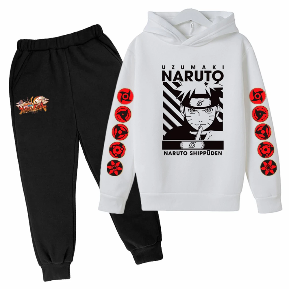 angel baby suit Narutos Brand Boys Clothing Children Kakashi 4-14Years Clothes Cartoon Kids Boy Clothing Set Hoodies+Long Pants Cotton 2021 нару kid suits Clothing Sets