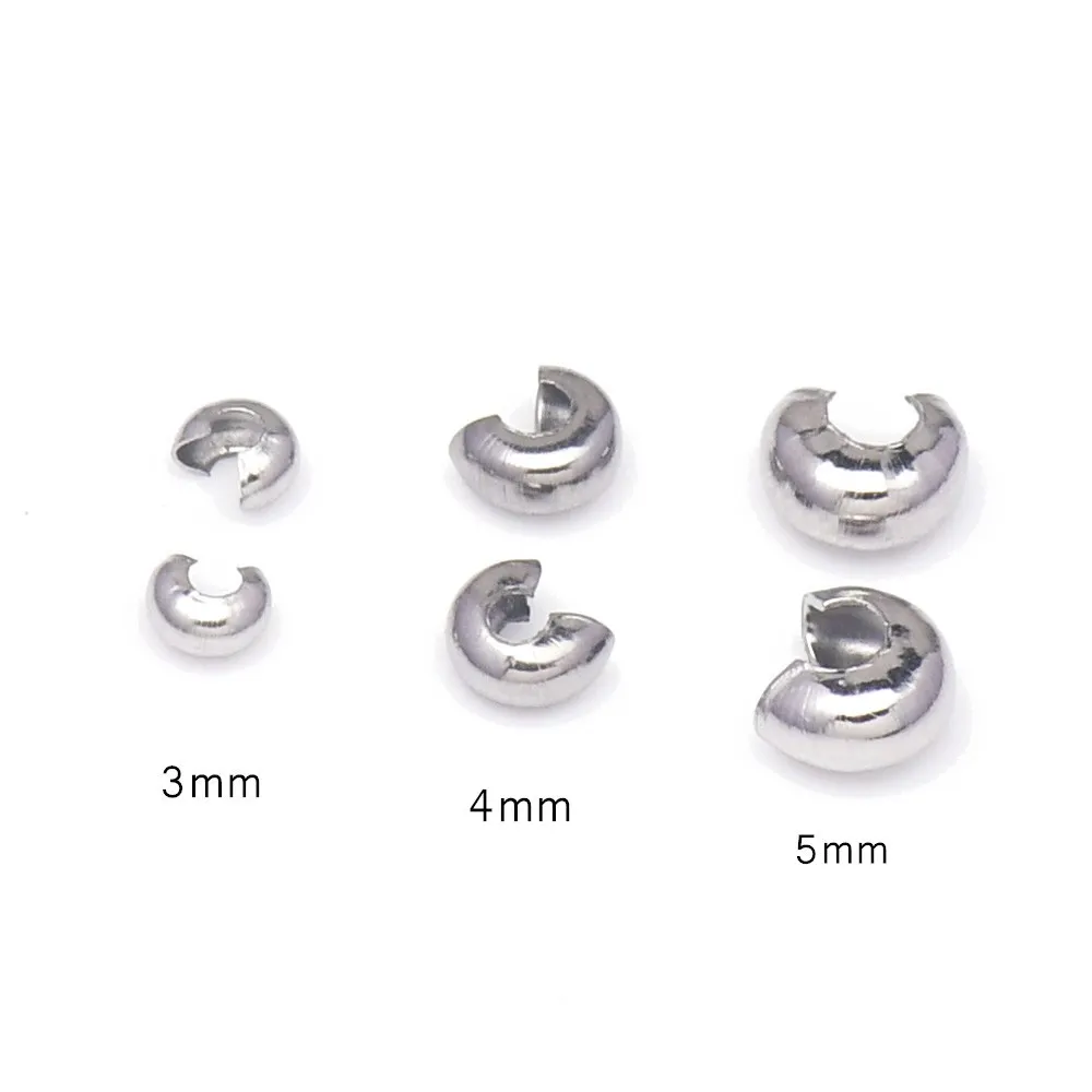 20/50 조각 스테인레스 스틸 크림 비드 커버 오픈 하프 라운드 크림 비드 매듭 커버 작은 구슬 보석 공예 만들기