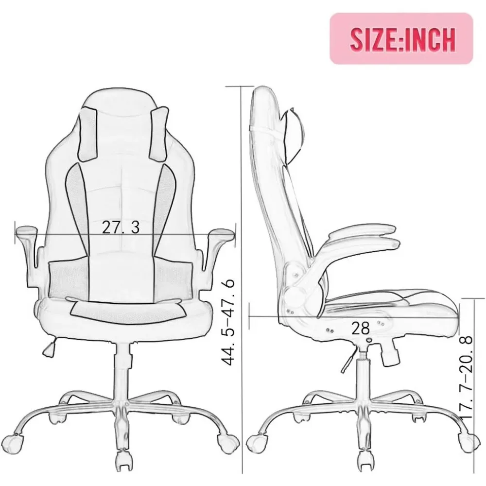 Office Chair  Racing Executive PU Leather Ergonomic Massage Computer Chair with Lumbar Support Headrest 3