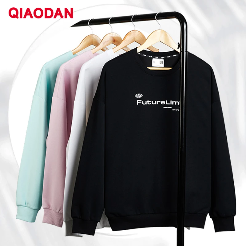 

QIAODAN Sweatshirt for Women 2023 Autumn New Fashion Soft O-neck All-match Casual Commuter Elegant Pullover Tops XWD32221532A