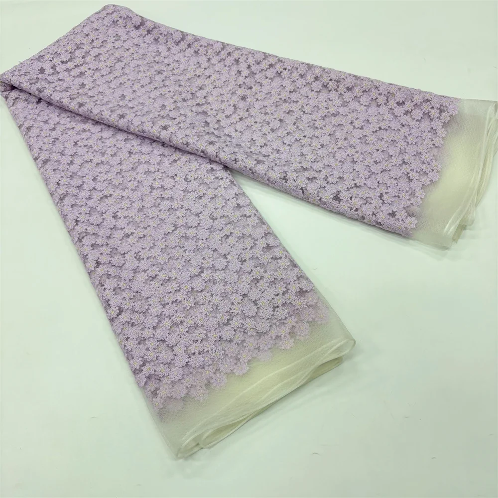 Neuer Stil Mesh-Stickerei Afrikanischer Spitzenstoff 2026 Hochwertige Spitze Wasserlösliche Modische Weiche Spitze 5 Yards – Detail 12