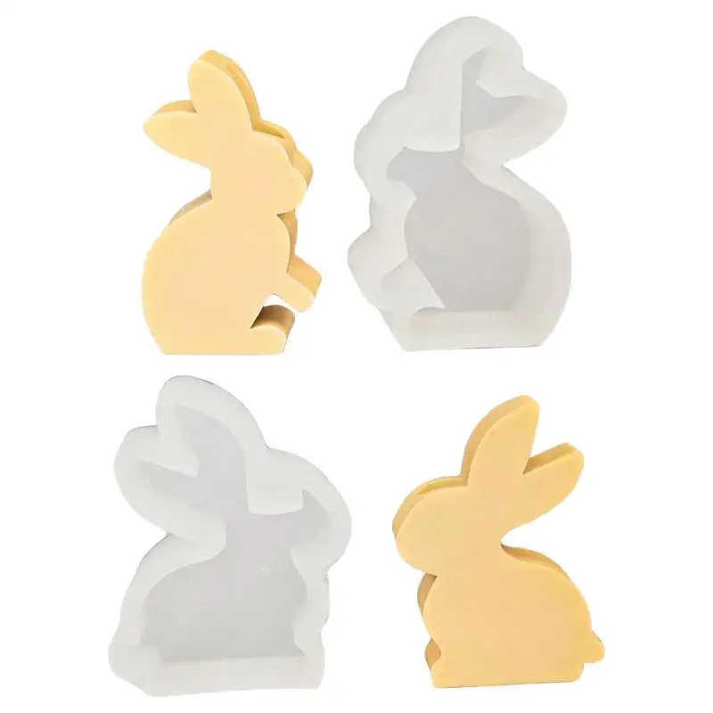 

Easter Bunny Silicone Molds DIY 3D Silicone Bunny Candlestick Plaster Resin Mold Candle Molds for Candle Making DIY Wax Melt
