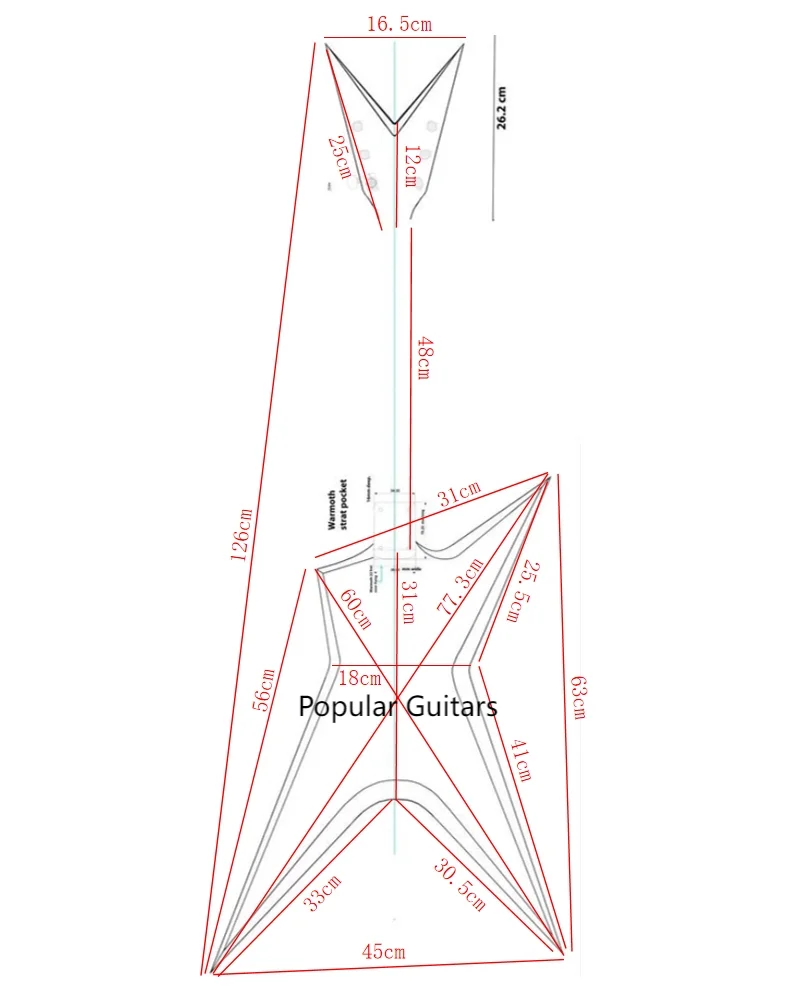Electric Guitar Hardshell Case for Washburn Dimebag Shaped Type Printable