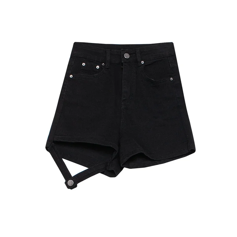 Ruibbit Summer New Arrival Women Vintage Punk Rock Gothic Shorts Sexy hollow out Short Pants Fashion Black Denim shorts