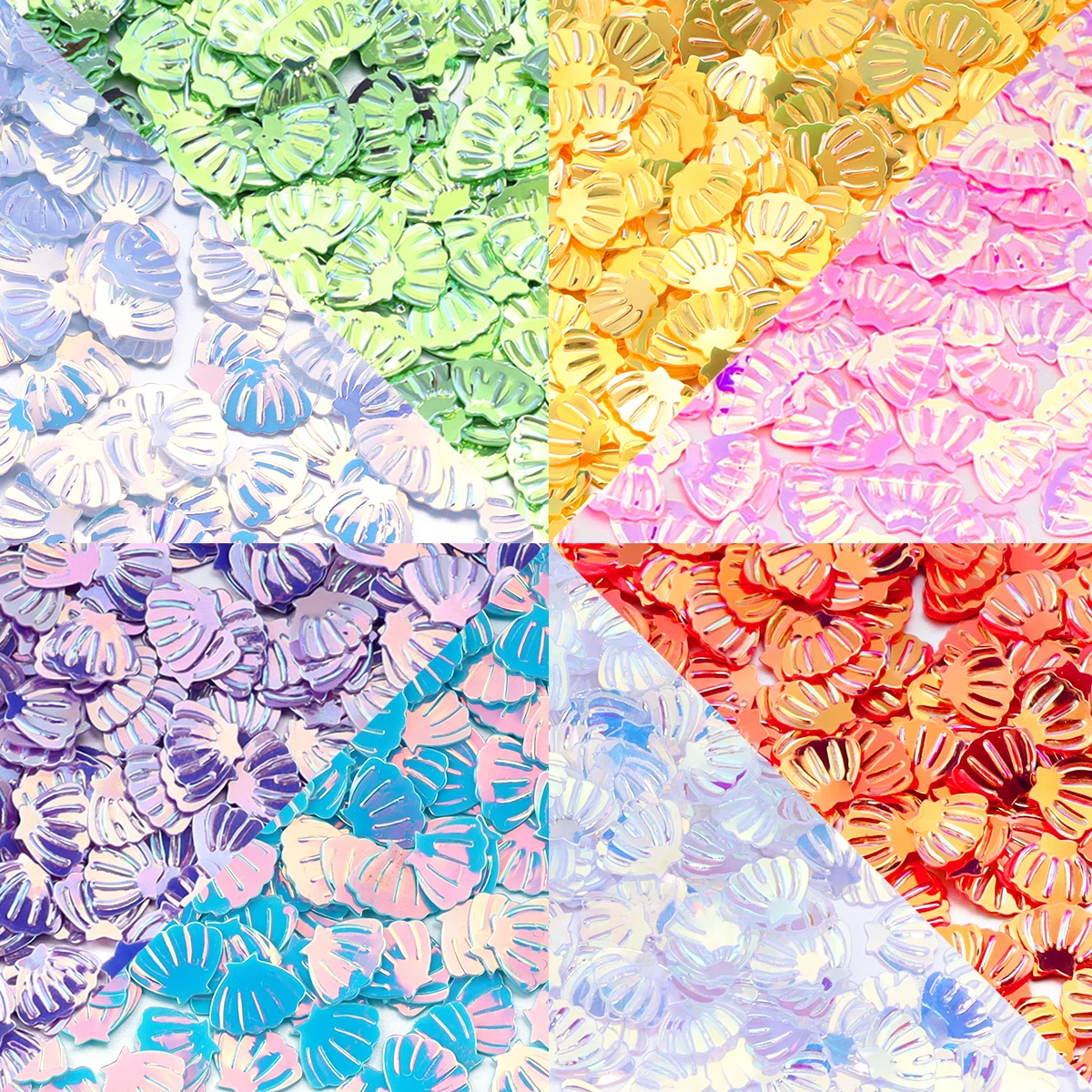 30 gr/los PVC Unregelmäßige Bunte Mini Shell Glitter Papier Pulver Nagellack Pailletten Für DIY Nail art Party Kleidung Dekoration – Detail 3