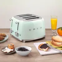 Style Retro Aesthetic 4 Slice Toaster 6 Presets Extra Wide Slots Pastel Green 2