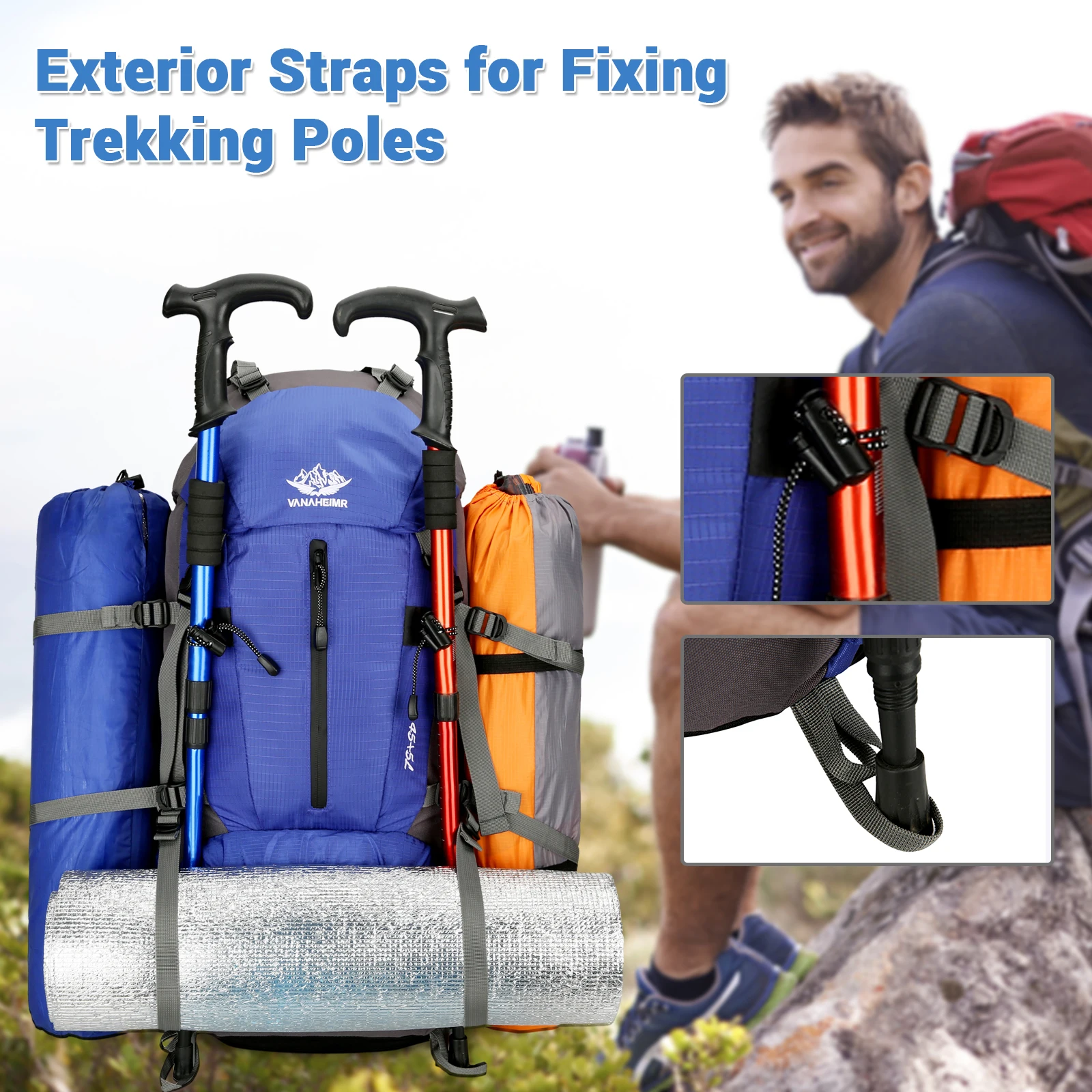 

Mountaineering Bag Male 50L Waterproof and Breathable Outdoor Backpack Night Reflection Hiking Camping Outdoor Travel Bag
