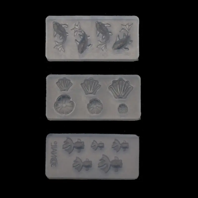 

3Pcs Mini Size Jewelry Pendant Mold Resin Casting Earrings Necklace Pendant Goldfish Lotus Leaf Mold Jewelry Making Tool