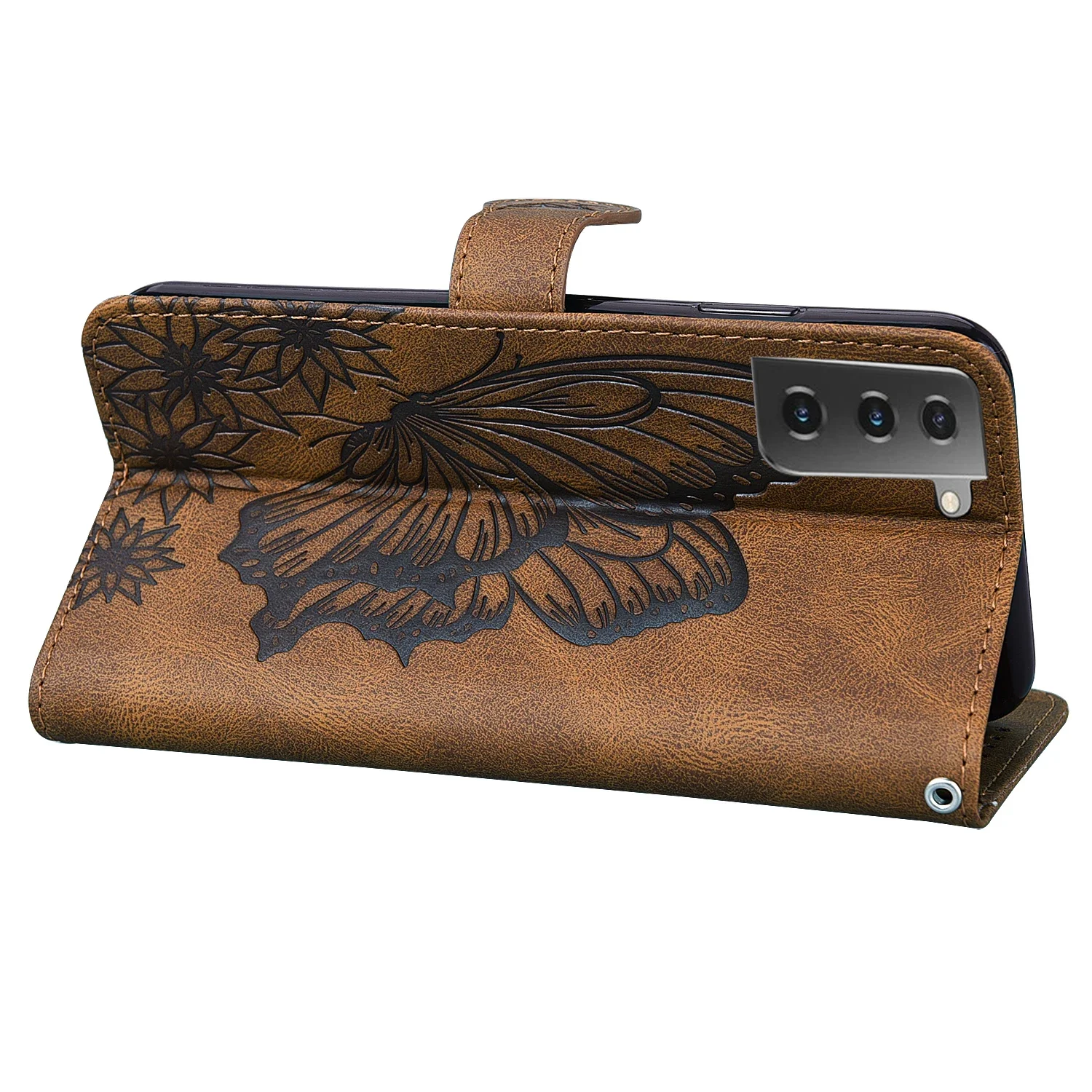 Luxury Leather Flip Wallet Case with Card Slots and Stand Feature