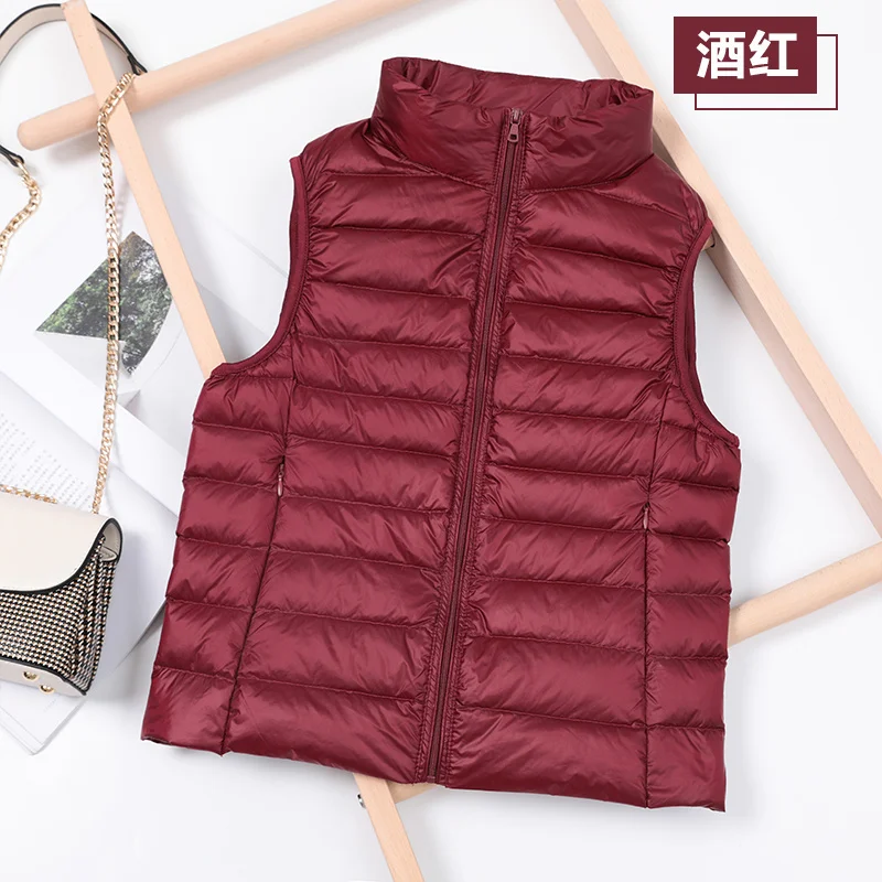 2025 White Duck Down Jacket Women Vest Autumn Winter Sleeveless Waistcoat Warm Lightweight Puffer Jacket Female Tops Outwear 8XL 5
