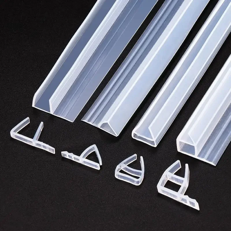 Shower Door Seal Strip 2M H/F/U type Shower Door Seal Strip Bath Screen Gaps Seal Waterproof Glass Door Seals for Home Improvement 6-12mm