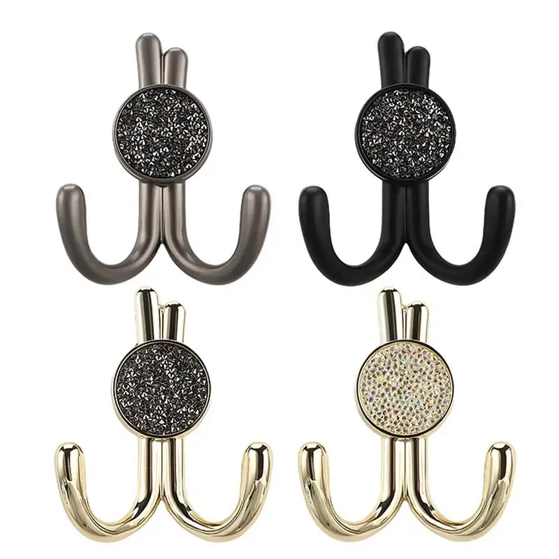 

1pc Coat Hooks with 2 screws Double Wall Hook Heavy Duty Wall Mounted for Hat Hardware Dual Prong Coat Hanger Rabbit Shape Hook