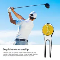 1Pc Golf Divot Repair Tool Zinc Alloy Magnetic Detachable Golf Green Fork Pitch Groove Cleaner Golf Marker Golfs Accessories 2