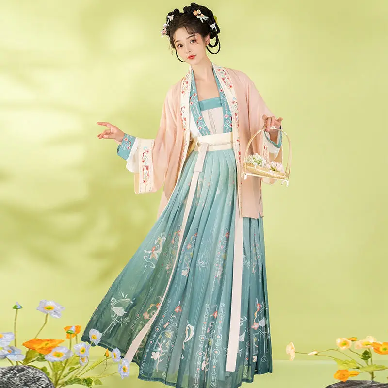 

Original Hanfu Women's Half Sleeved Breasted Chinese Ancient Style Spring Summer Daily Set Daily Commending Cosplay Dress Suit