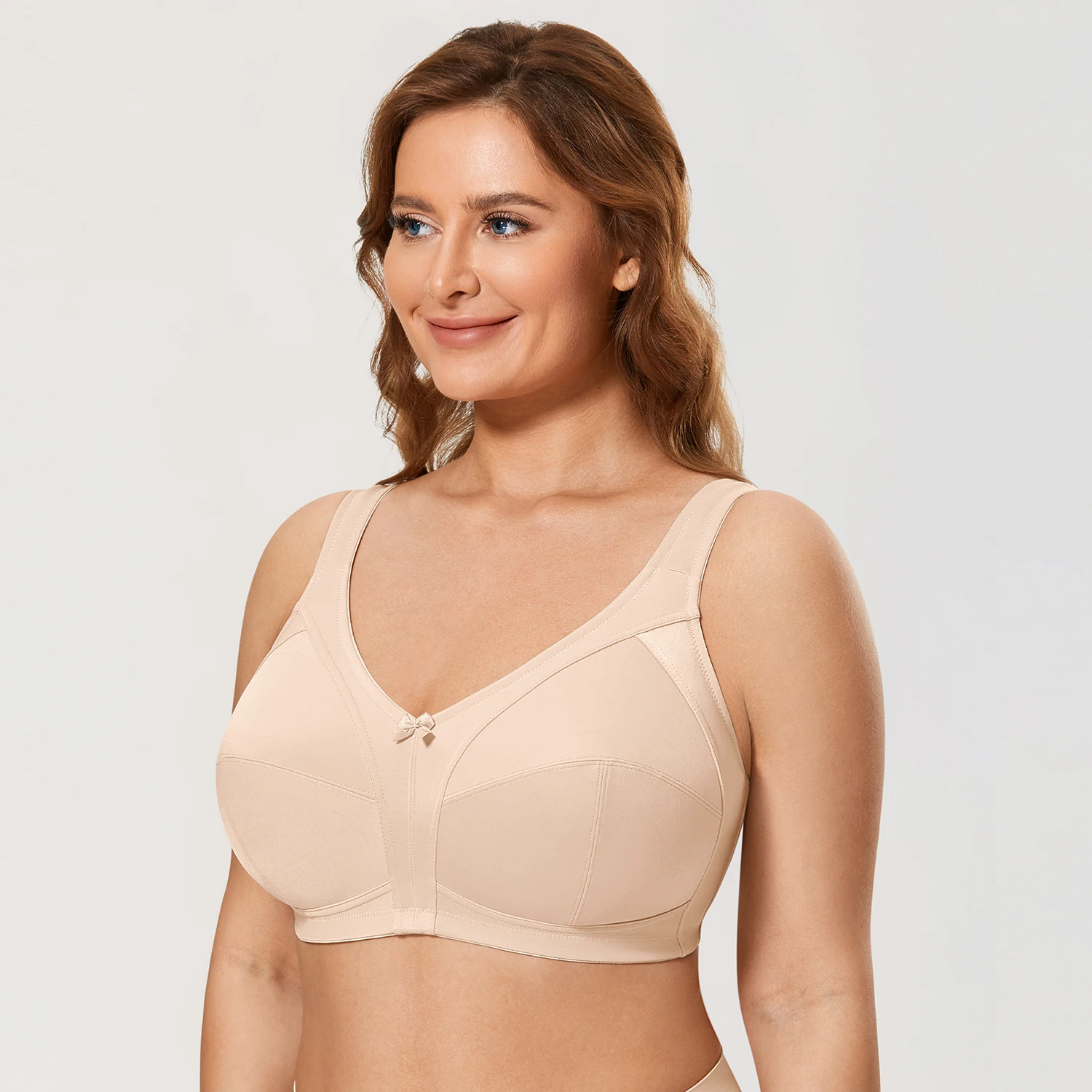 Sutiã Plus Size 44 46 48 50 52 C D Dd Ddd E F G H I Mulheres Cobertura  Completa Unlined Não Acolchoado Sem Fio Minimizer Sutiã De $156,55