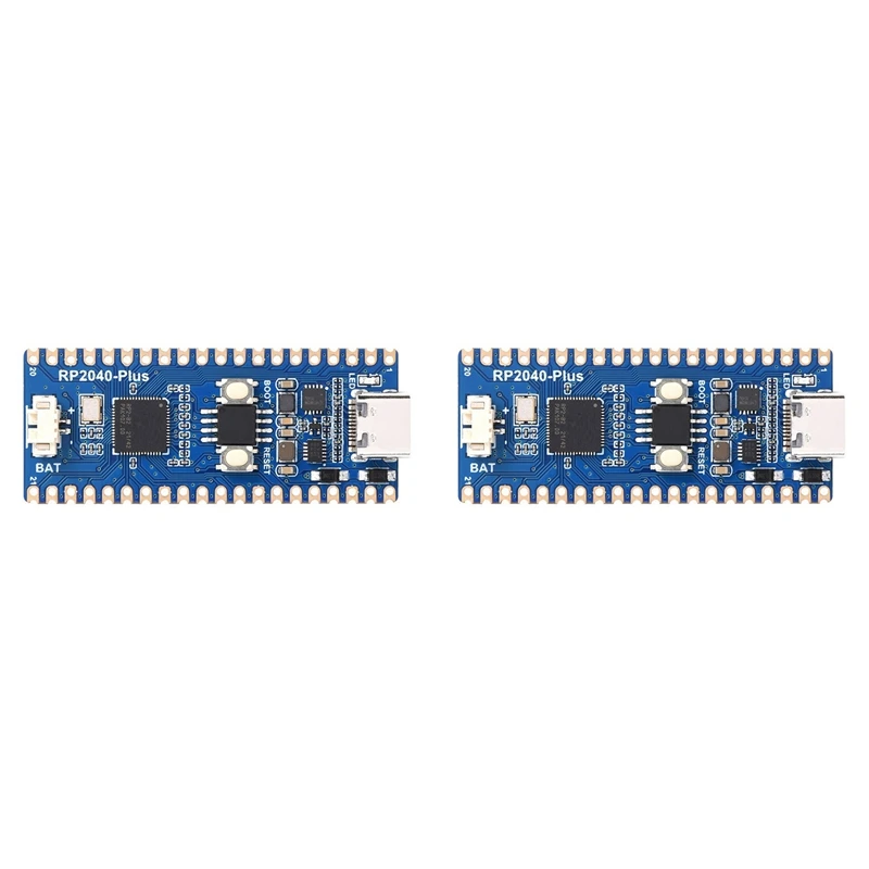 

2X Waveshare RP2040 Plus Microcontroller Upgrade RP2040 Dual Core Processor 16MB On-Chip Flash For Raspberry Pi Pico