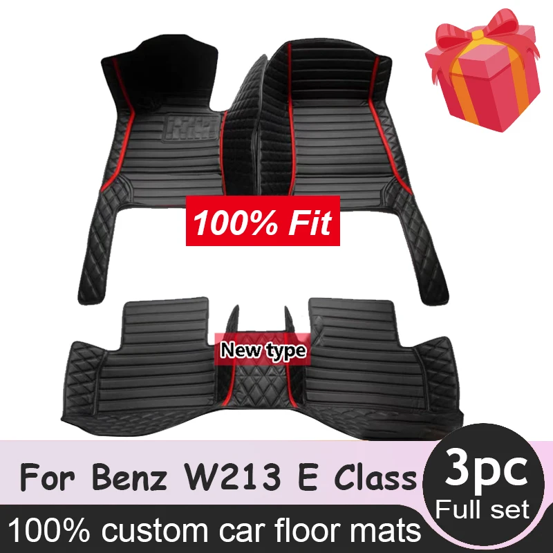 

Artificial Leather Custom Car Floor Mats for Mercedes Benz W213 E Class 2019-2022 Year Interior Details Car Accessories