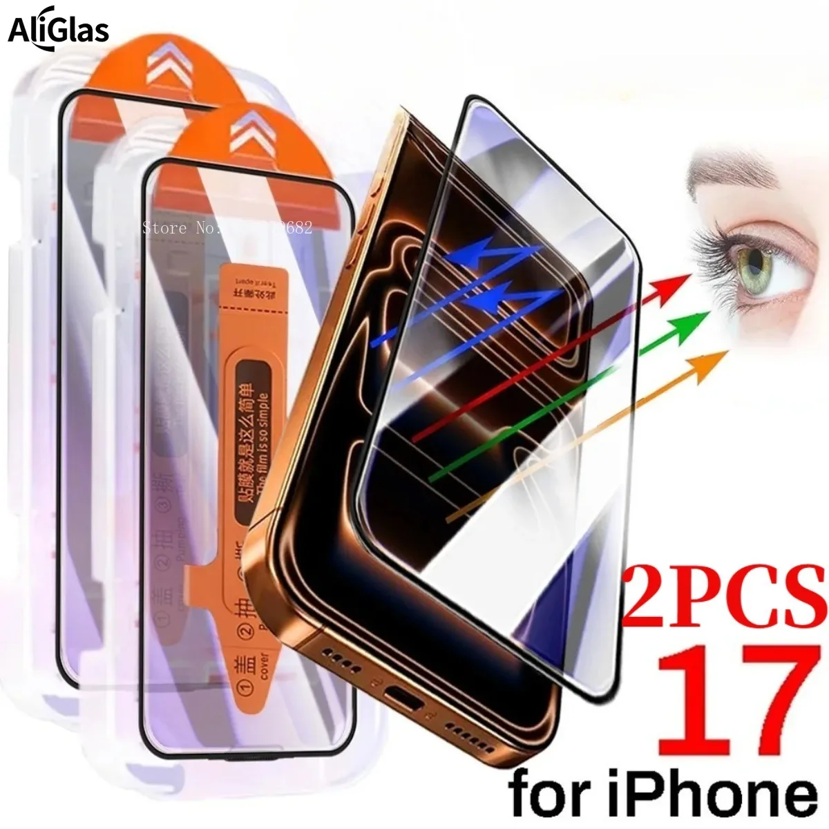 AliGlas Einfache Installation Displayschutzfolie für iPhone 17 Pro Max 17 Air 17 Pro Augenschutz Gehärtetes Glas Anti-Fingerabdruck