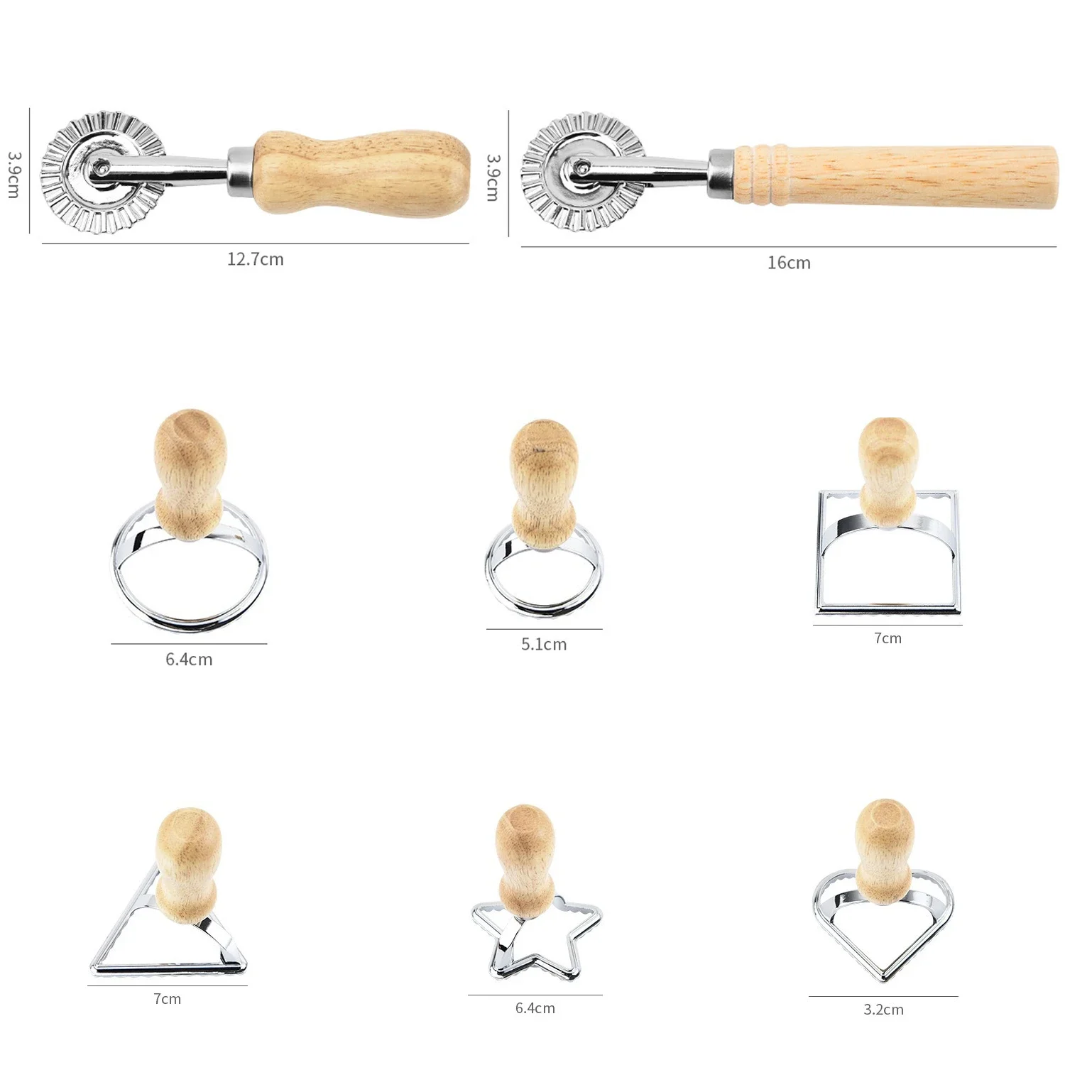 Stainless Steel Ravioli Maker Mold Tool Ravioli Stamp Set Pastry Wheel Set Cookies Cutter Set Pasta Press Kitchen Attachment Kit