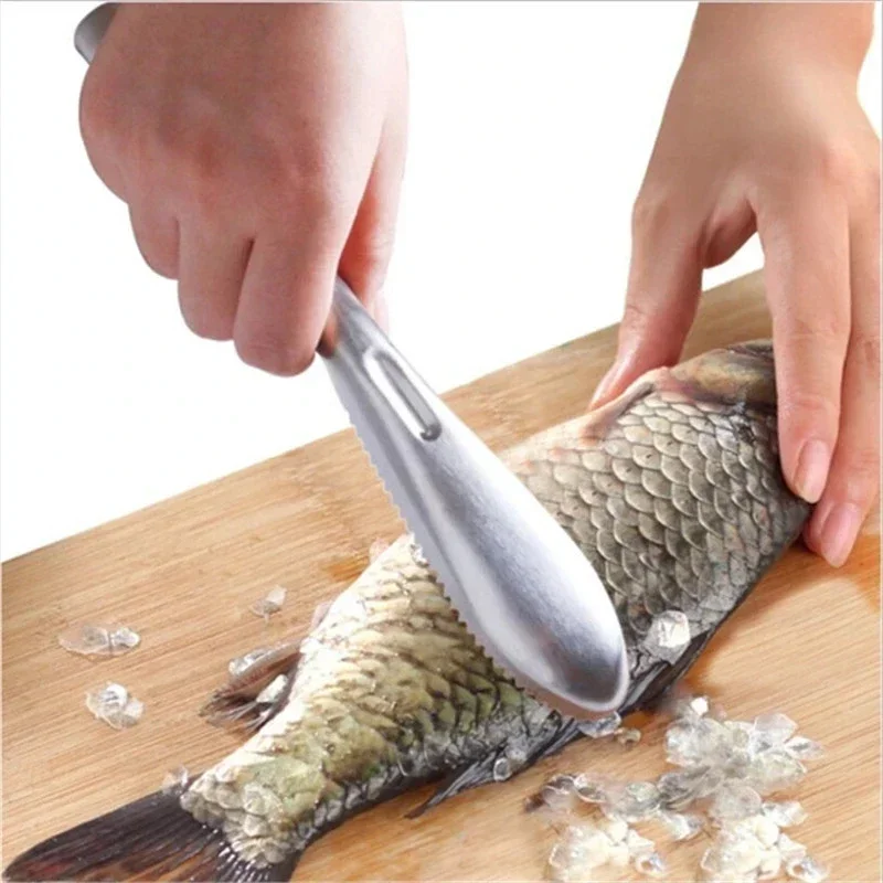 Stainless Steel Fish Scale Cleaner Scraper Fish Scale Peeler Remover Tool Fishes Skin Steel Fish Shaver Remover Cleaning Brush images - 6