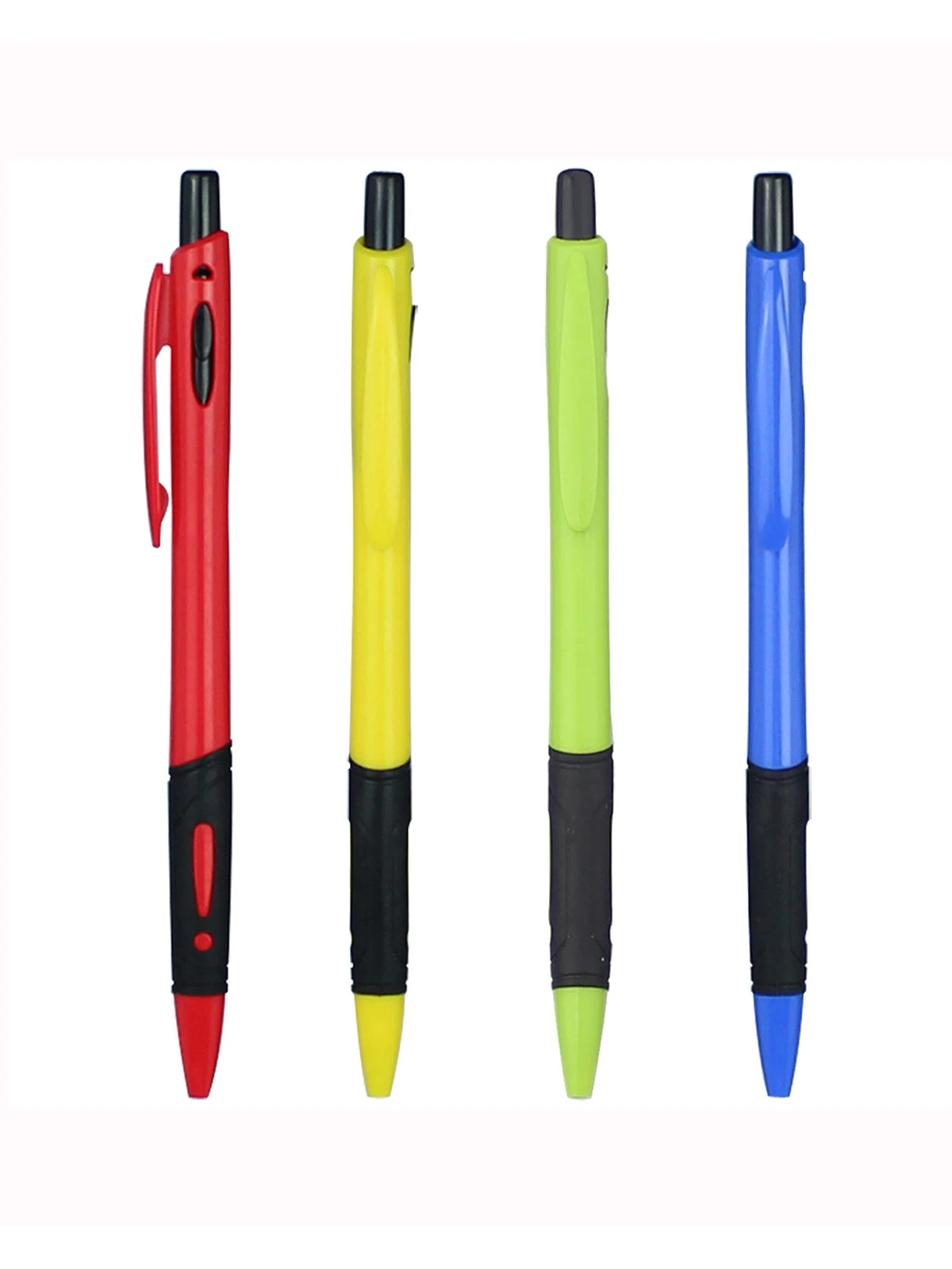 Cheap Retractable Plastic Ball Pen Rubber Grasp Smooth Writing