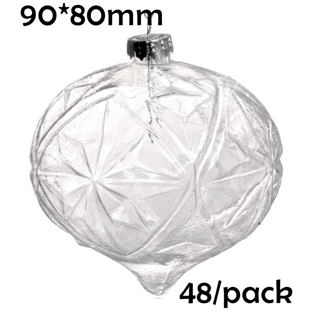 

48 Pieces x DIY Home Wedding Christmas Xmas Decoration Ornaments 90*80mm Onion With SnowFlake