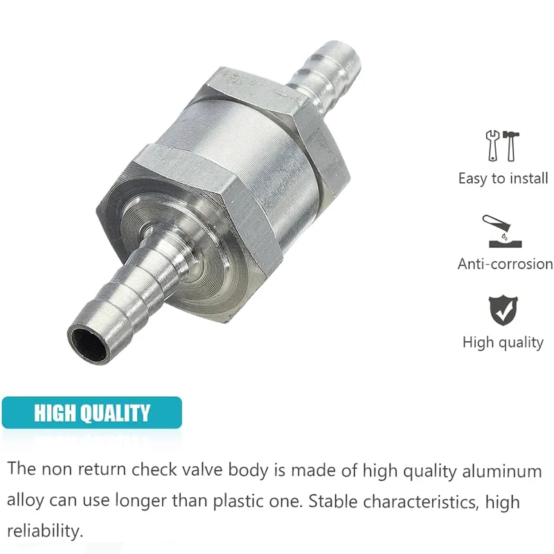 Fuel Non Return Check Valve 6/8/10/12mm Aluminium Alloy Petrol Diesel Water Fuel Line One Way for Peugeot Renault