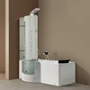 K-656 Walk-in Massage Tub With Glass Door, Freestanding Walk In Bathtub With Door, Whirlpool Bubble Corner Bathtub 6