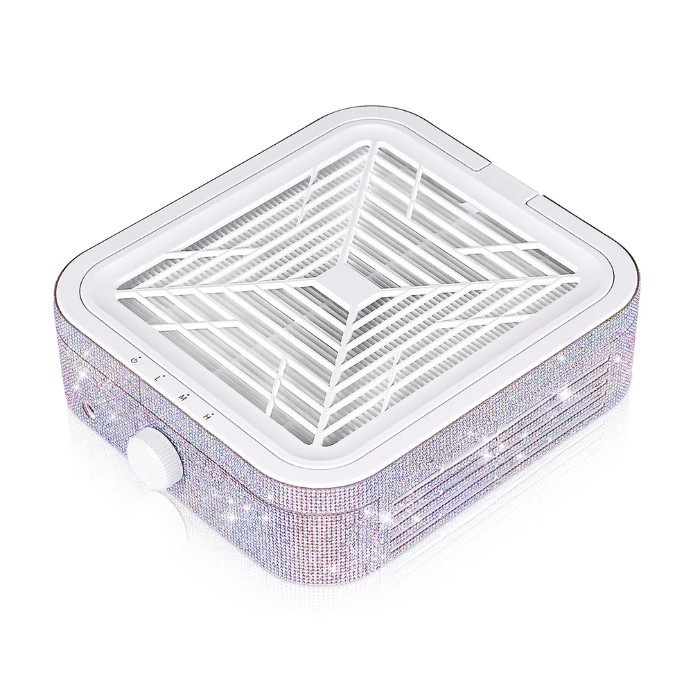 Diamond Brushless Nail Dust Collector 120W Powerful Nail Dust Extractor Super Suction Nail Vacuum Cleaner Nail Art Manicure Fan