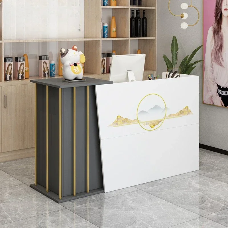 Front desk reception desk Company office bar cashier Simple modern beauty salon Hotel reception consultation service desk