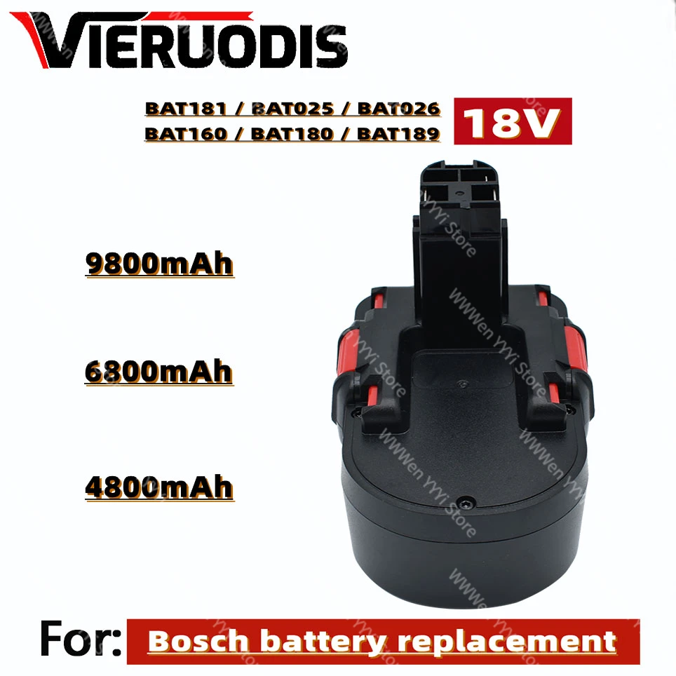 

For Bosch 18V 6800mAh 9.8Ah BAT025 Rechargeable Battery Ni-CD Power Tools Bateria For Drill GSB 18 VE-2, PSR 18VE, BAT026